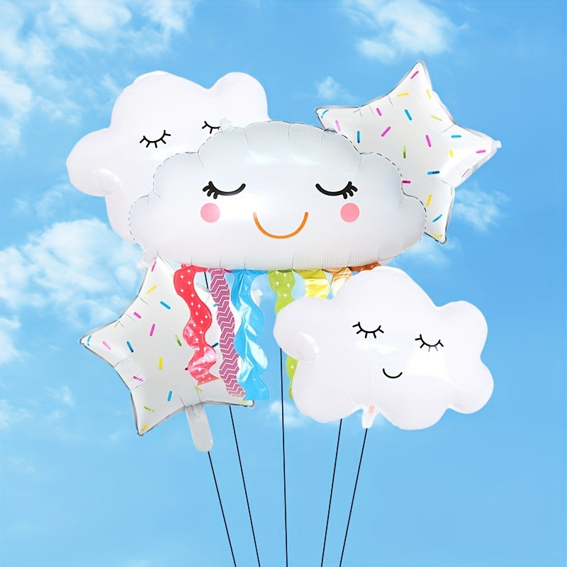Rainbow Cloud Birthday Party Balloons Set