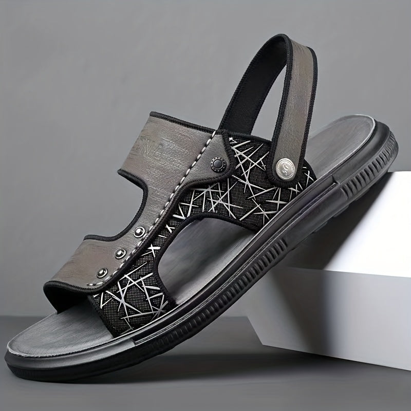 Men's Buckle Slide Sandals, Casual Slip On