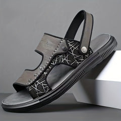 Men's Buckle Slide Sandals, Casual Slip On