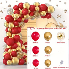 Red Agate and Glitter Balloon Set - 141pcs