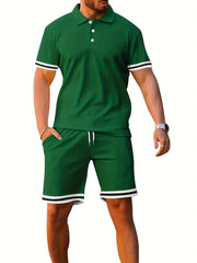 Men's Casual Suit: Short Sleeve Shirt & Breathable Shorts