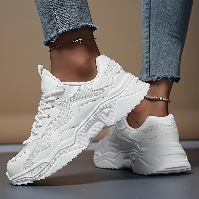 Women's Mesh Chunky Sneakers Non slip Comfort Lace up Athletic Dad Shoes