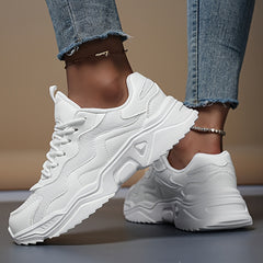 Women's Mesh Chunky Sneakers Non slip Comfort Lace up Athletic Dad Shoes