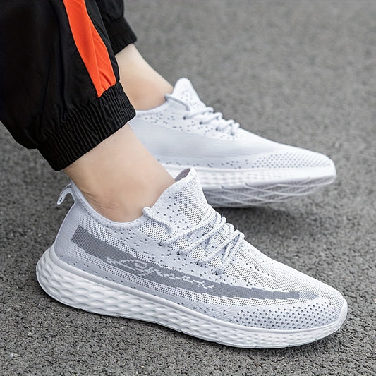 Men's Woven Knit Breathable Sneakers Non Slip Soft Sole Shoes
