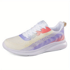 Women's Knitted Running Shoes Lightweight Low Top Sports Lace Up