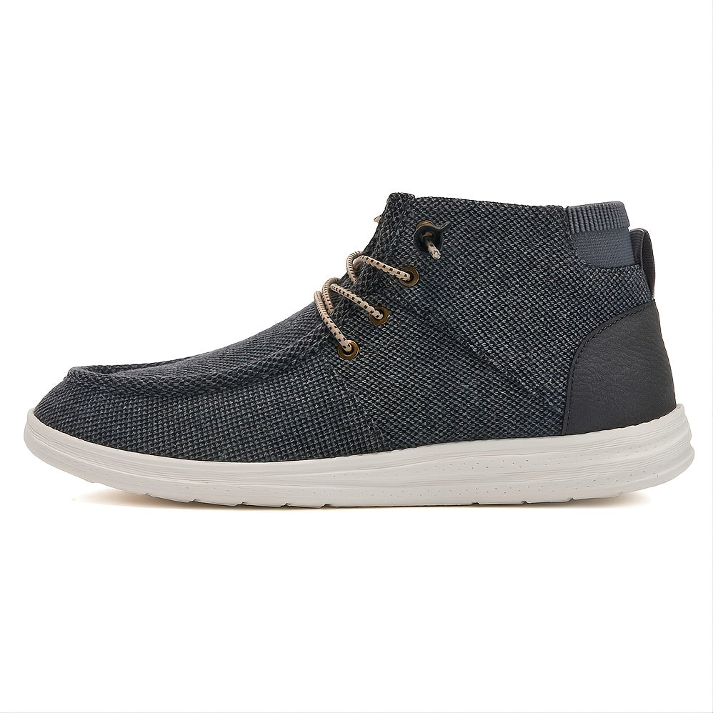 Men's Canvas Loafer Shoes Lightweight Slip On High Top