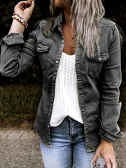 Long Sleeves Denim Shirt Women's Jacket