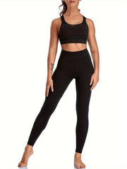 Solid Sports Leggings With Pocket High Stretch Yoga Workout Tight Pants