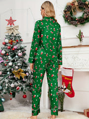 Christmas Socks Print Pajama Set Women's Sleepwear