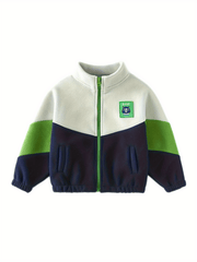 Baby Boys Warm Autumn Winter Coat Round Neck Patchwork Tops Clothing