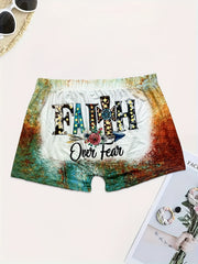 Women's Plus Size Western Style Floral Tie Dye Elastic High Rise Shorts