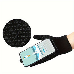 2 Pairs Knitted Gloves Plus Velvet Thickened Touch Screen Winter Outdoor