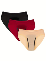 3pcs Mixed Period Panties Comfy & Breathable Leak-proof Physiological Underwear