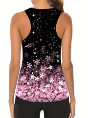 Sakura Print Tank Top & Leggings Yoga Outfit Set