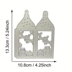 Merry Christmas Santa Deer Tree House Lantern Metal Cutting Dies