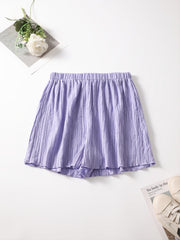 2pcs Set Crop Cami Top & Solid Shorts