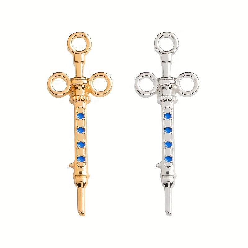 Golden Syringe Brooch Pins For Medical Professional