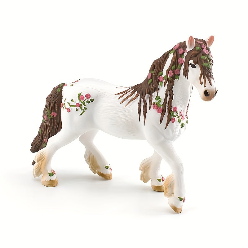 Simulated Mythical Animal Flower Elf Horse Desktop Ornament Toy