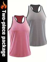 Men's Letter Print Tank Top Quick Dry Stretch Breathable Sleeveless Shirt