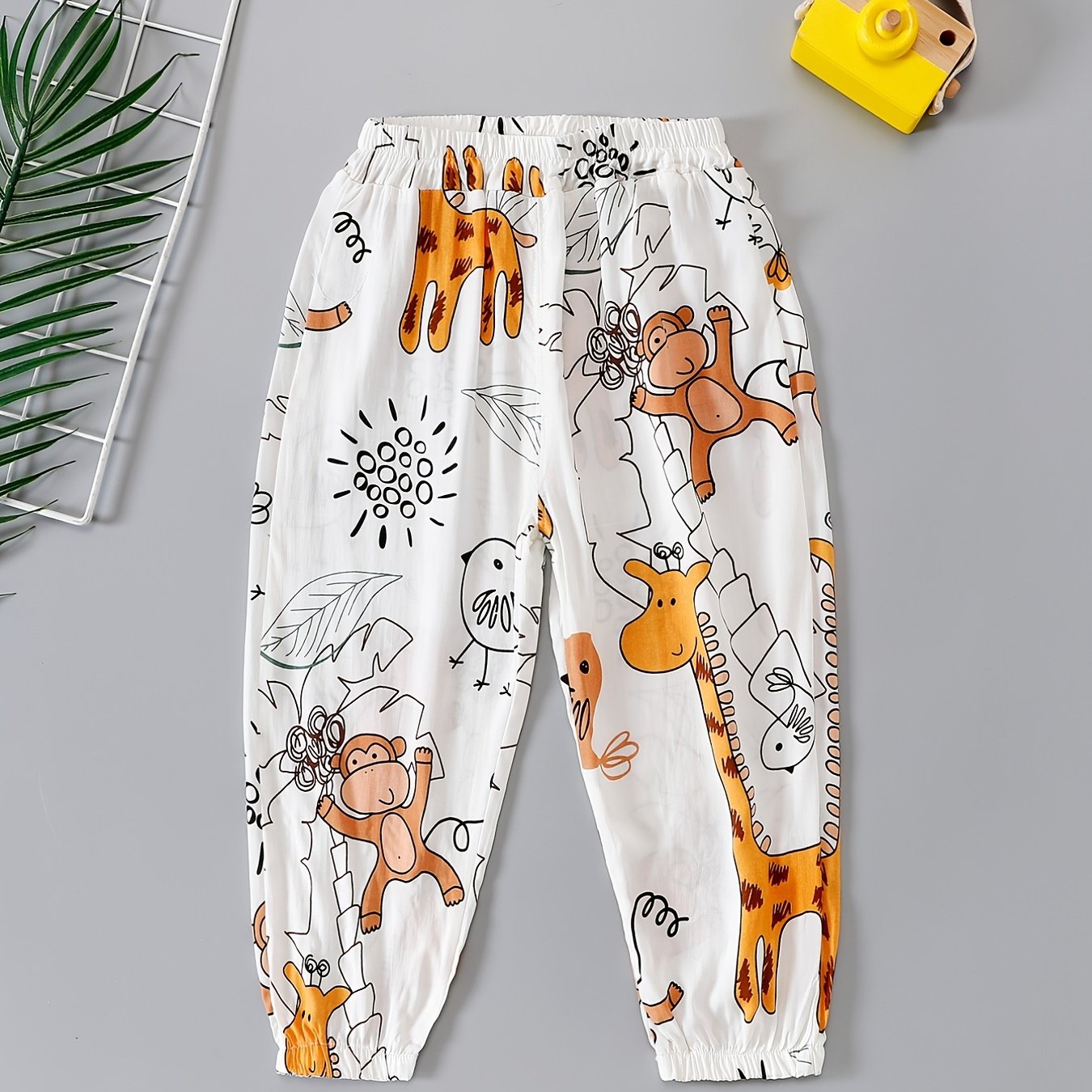Boys Animal Print Elastic Waist Pants