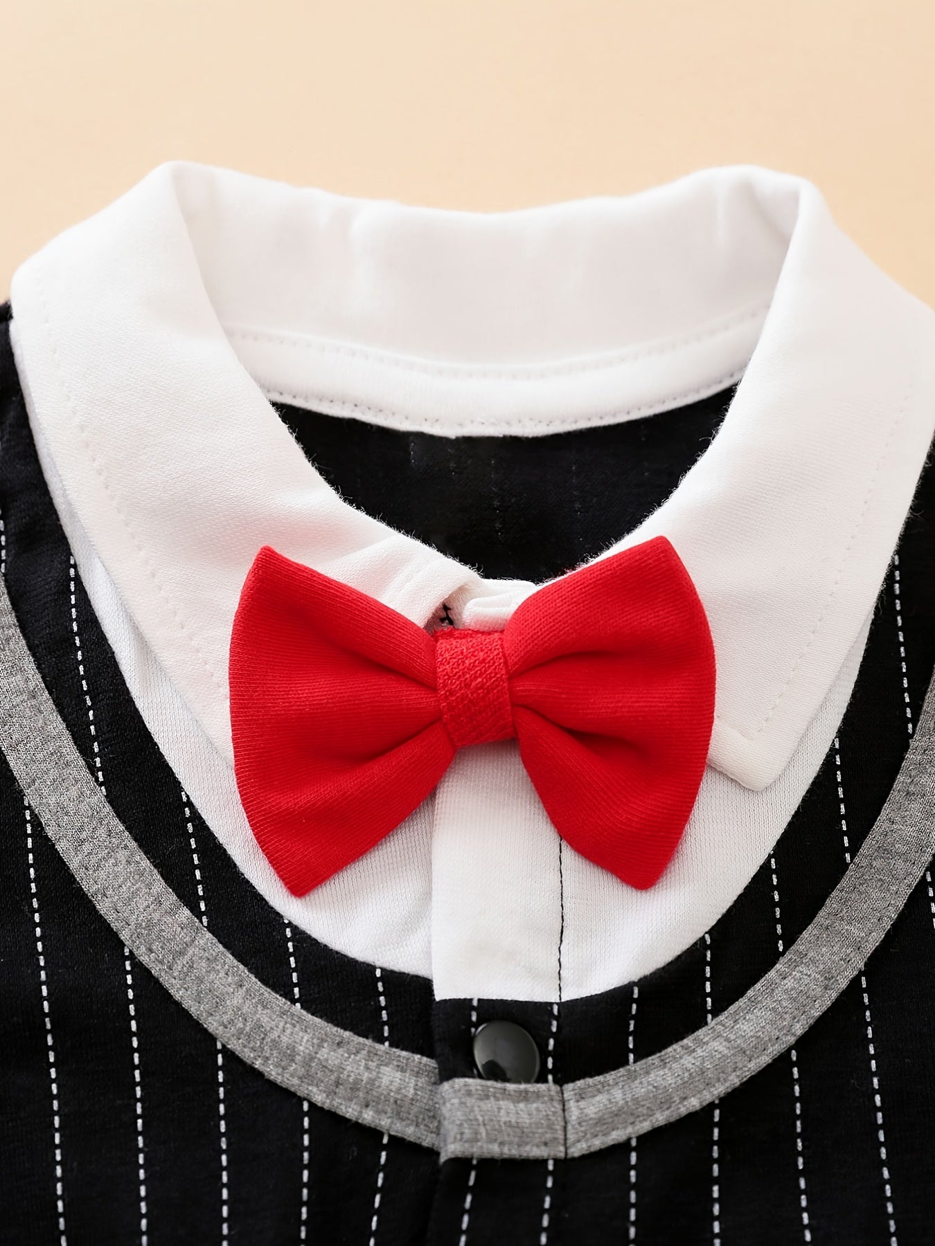 Baby Boys Casual Short Sleeve Bowtie Gentleman Romper Clothes