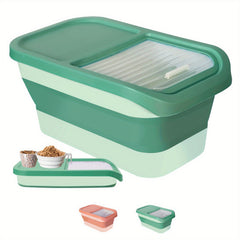 Foldable Dog Food Storage Container with Slidable Lid