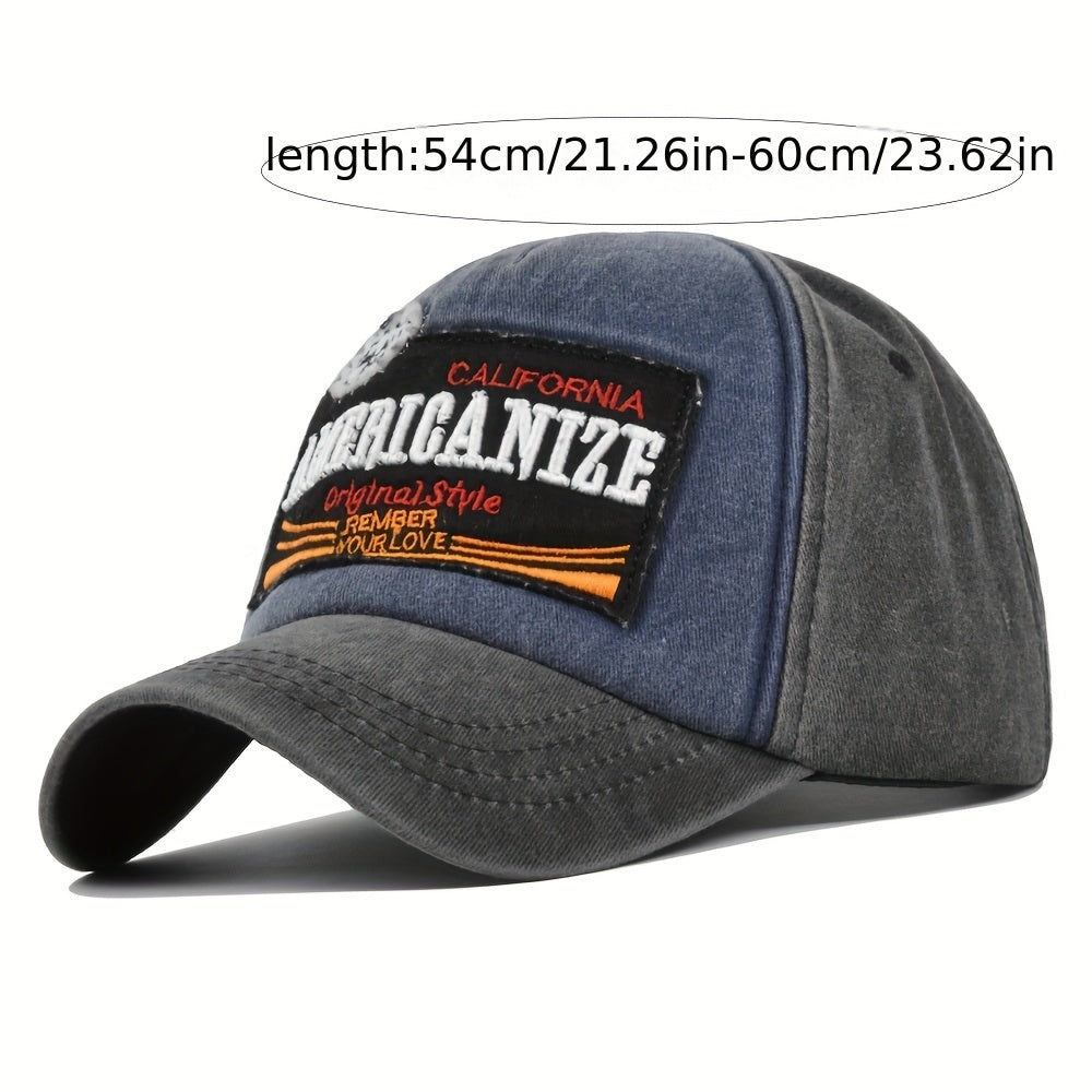 American Flag Embroidered Baseball Cap Washed Distressed Dad Hat