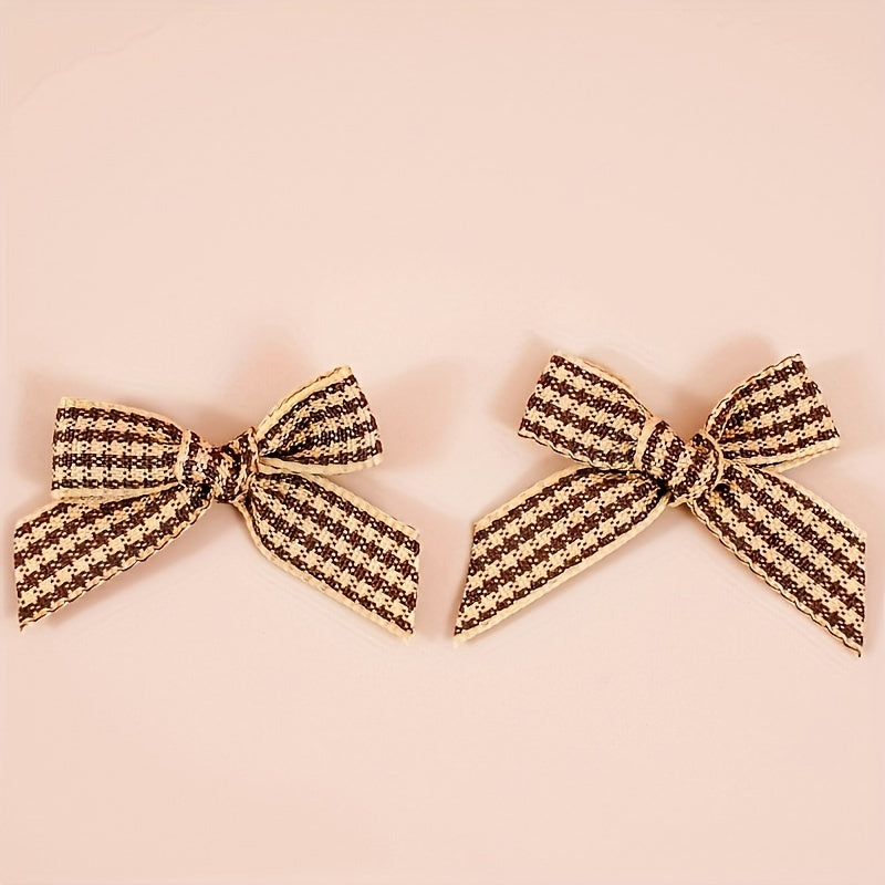 20pcs Christmas Mini Bow Ribbon Plaid DIY Crafts Christmas Bow Decoration