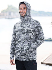 Men's Camo UPF 50 Sun Protection Hoodie Long Sleeve