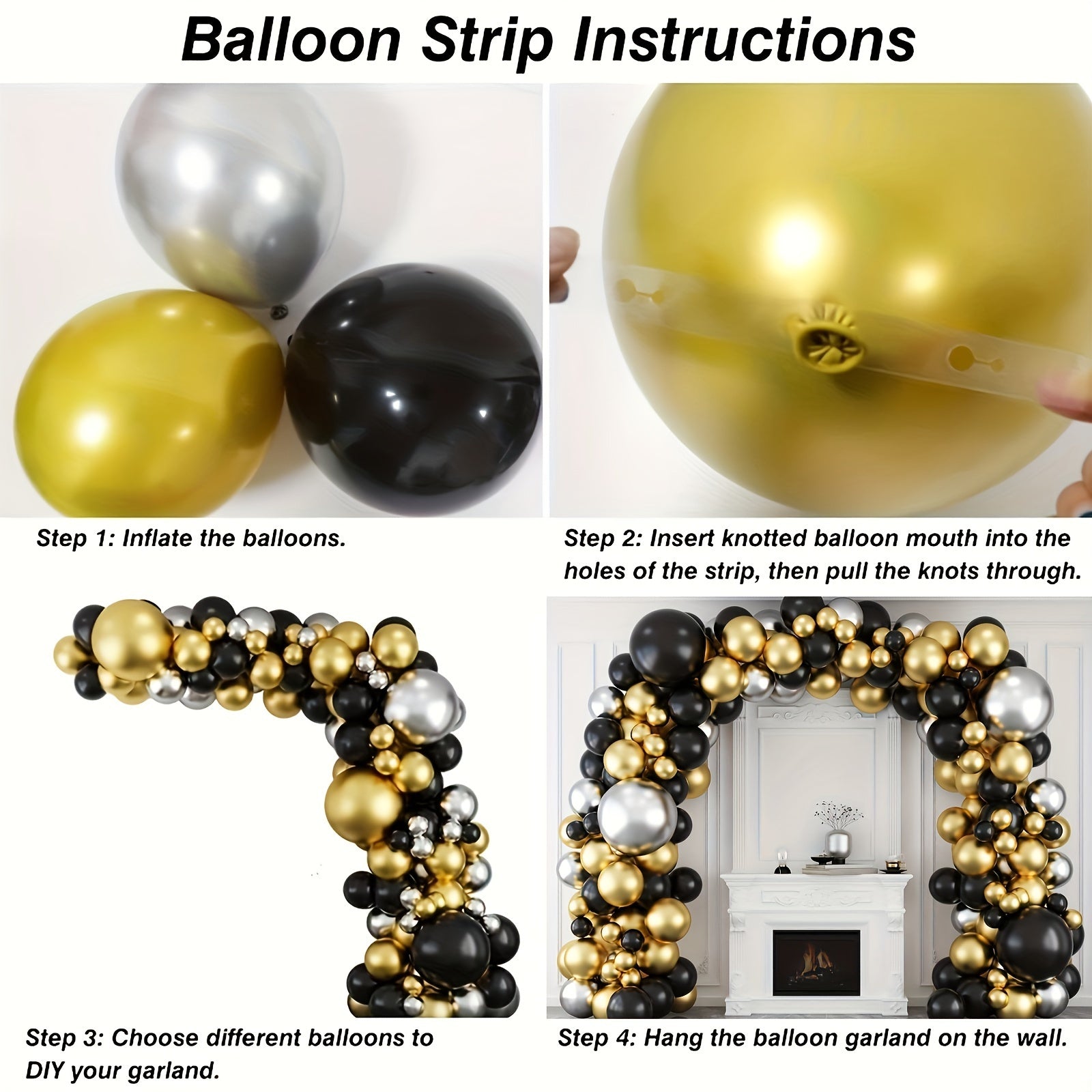 124pcs Golden And Silvery Balloons Garland Arch Kit for Party Decorations