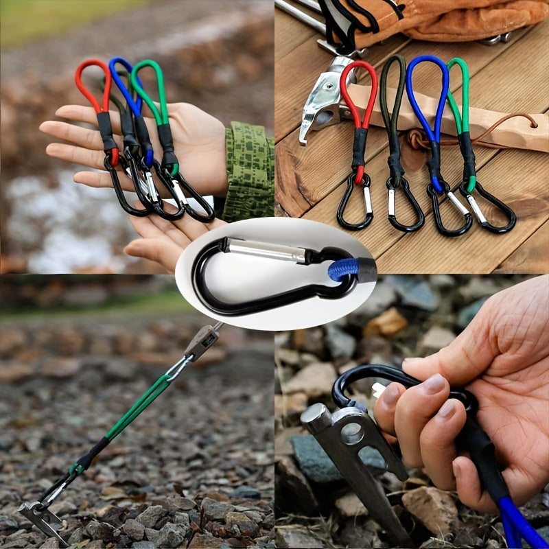 4pcs Tent Elastic Rope Hanging Buckle Multifunctional Canopy Pull Rope