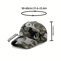 Camouflage Cotton Adjustable Mens Peaked Cap With U S Embroiderey