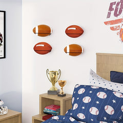 Wall Mounted Football & Rugby Rack for Home Gym Storage