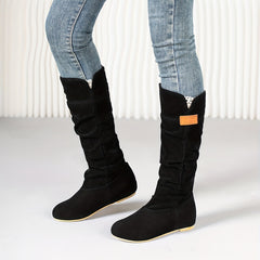 Women's Slouch Knee High Boots Comfort Flat Riding Boots