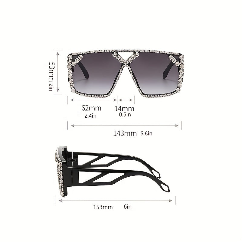 Rhinestone Decor Gradient Sunglasses for Her