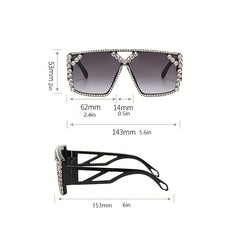 Rhinestone Decor Gradient Sunglasses for Her