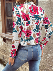 Floral Print Shawl Collar Blazer
