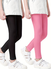 Girls Stretch Athletic Leggings High Waist Yoga Pants Kids Spring Clothes