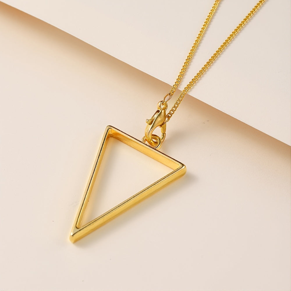 10pcs Alloy Triangle Heart Geometric Frame Pendant Charm for DIY Jewelry Making
