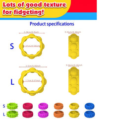 Colorful Spiky Sensory Finger Fidget Rings for Restless Hands - Set of 24