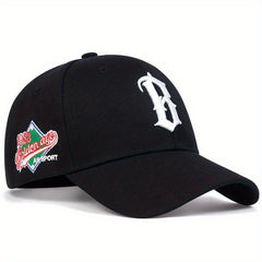Gothic B Embroidery Baseball Cap Unisex Hip Hop Dad Hats