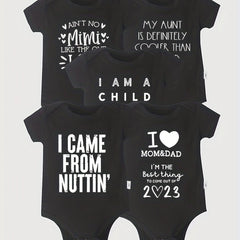 5pcs Baby Rompers LOVE MOM & DAD Newborn Short Sleeve Cotton Onesies