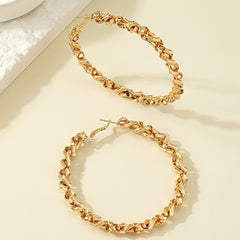 Exaggerated Spiral Hoop Earrings 18K Plated Circle Ear Jewelry Women
