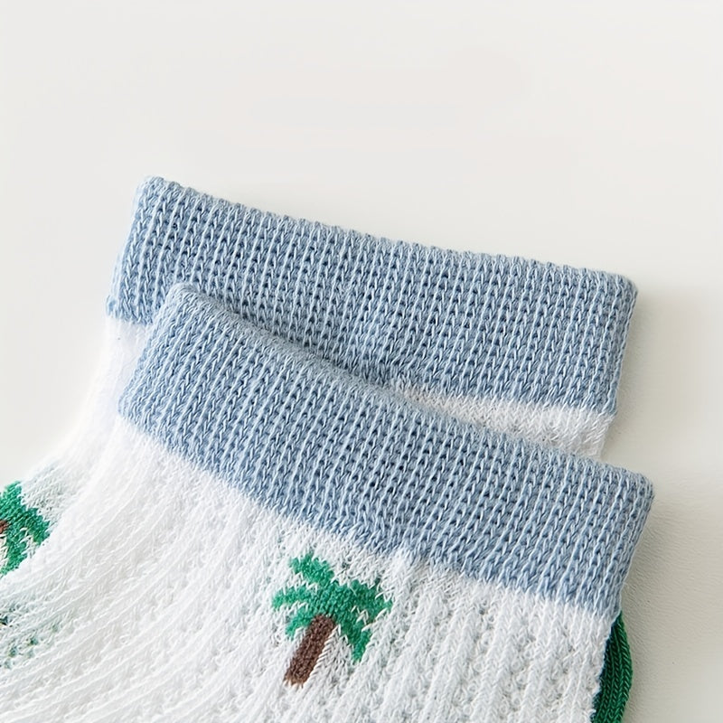 5 Pairs Baby Boys Dinosaur Short Ankle Socks for Spring and Summer