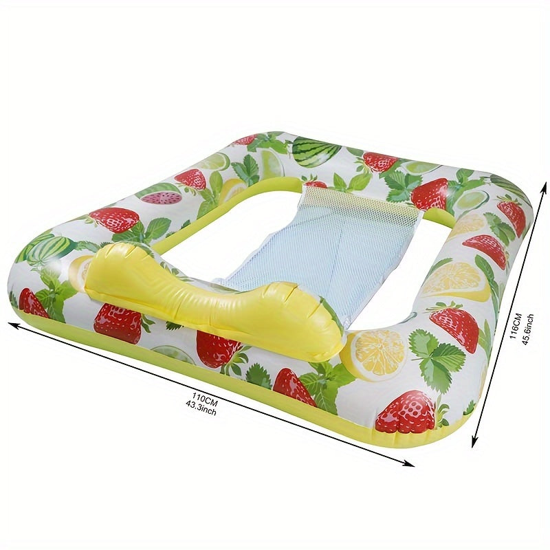 Square Pool Float with Headrest - Thickened PVC Inflatable Lounger