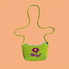 Kids' Flower Beaded Crossbody Bag and Coin Purse Set