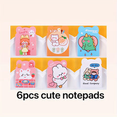 6pcs Mini Memo Notepads 16 Sheets School Supplies Stationery Reward