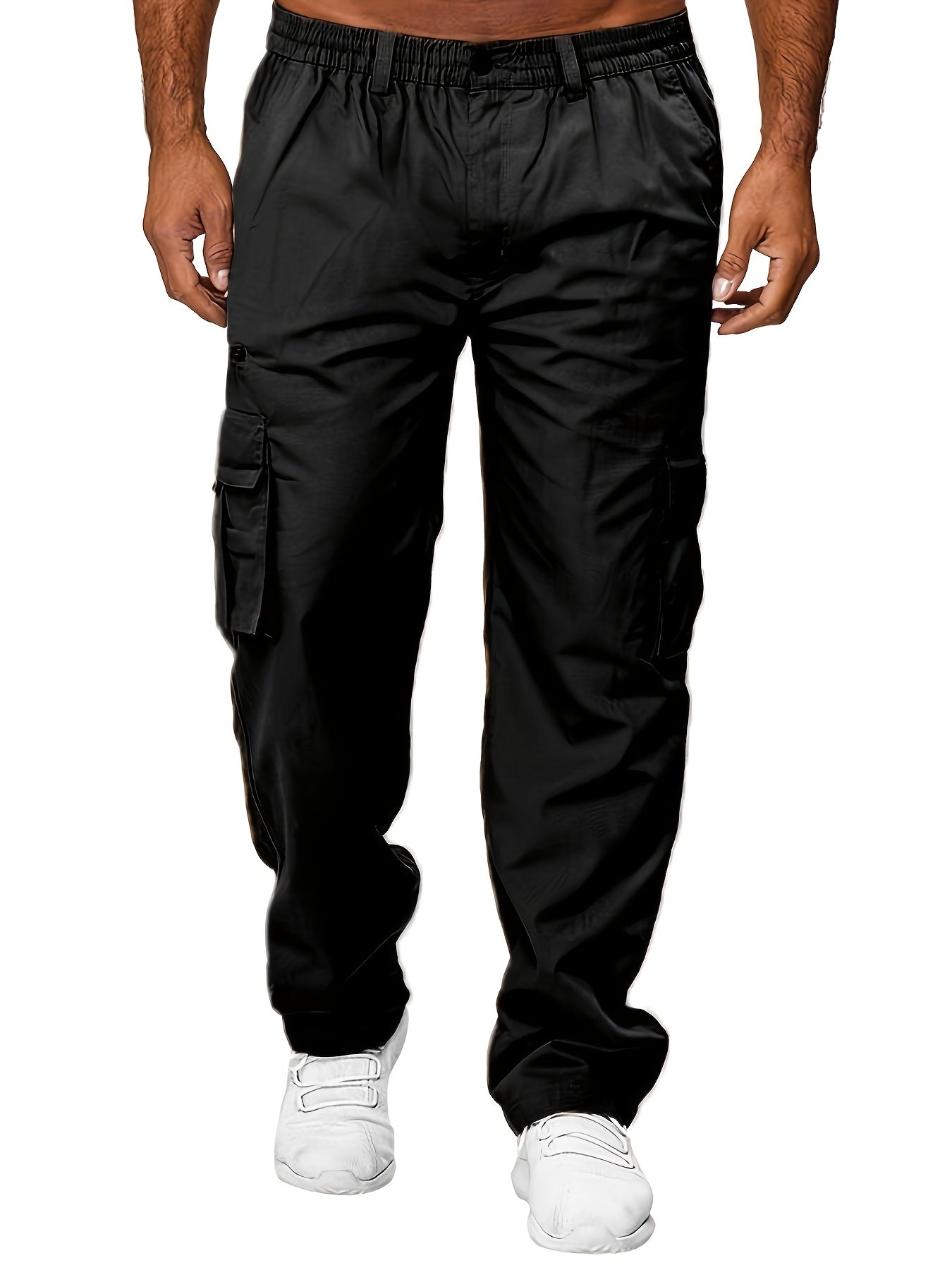 Men's Cargo Pants Thin Casual Loose Fit Stretch Jogging Pants