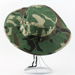 Men's Camo Large Brim Bucket Hat for Outdoor Activities