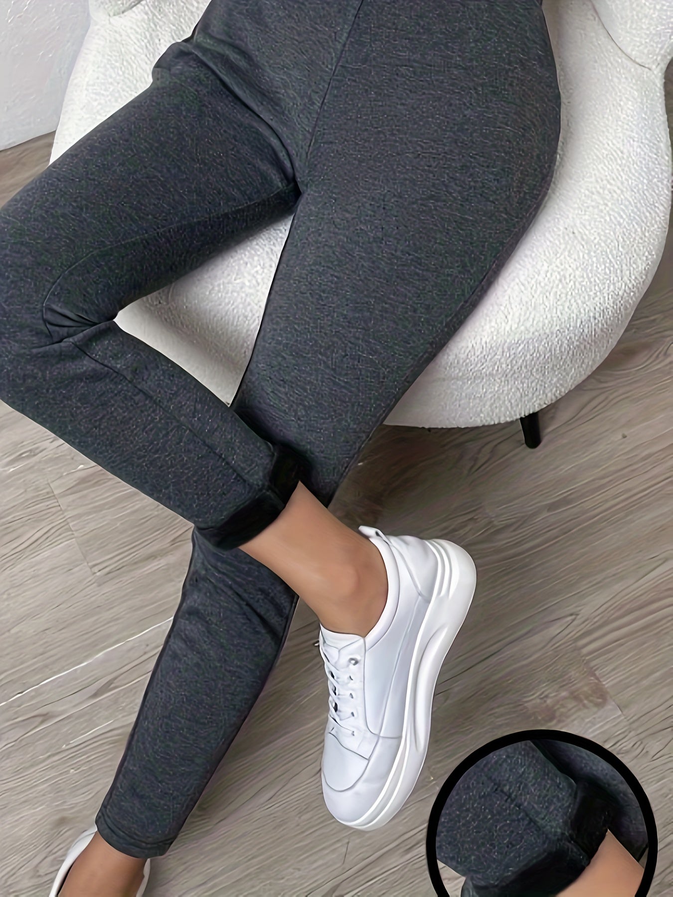 Women's Plus Solid Fleece High Rise Leggings
